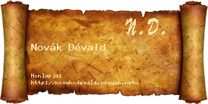 Novák Dévald névjegykártya