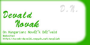 devald novak business card